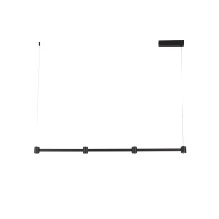 Lampa wisząca podłużna z 4 punktami światła i ściemniaczem triac Perosa 118cm LED 3000K czarna
