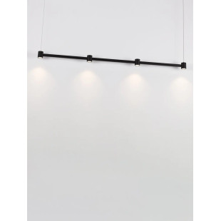 Lampa wisząca podłużna z 4 punktami światła i ściemniaczem triac Perosa 118cm LED 3000K czarna