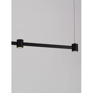 Lampa wisząca podłużna z 4 punktami światła i ściemniaczem triac Perosa 118cm LED 3000K czarna
