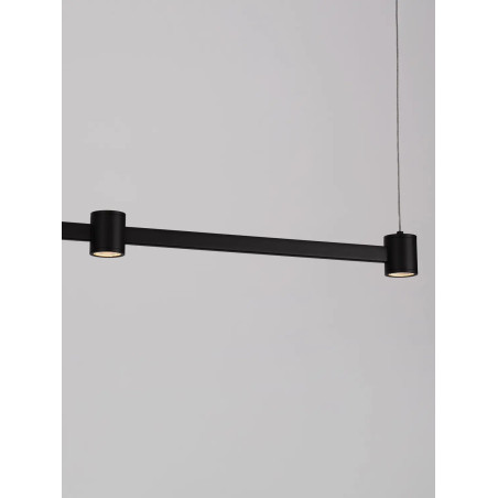 Lampa wisząca podłużna z 4 punktami światła i ściemniaczem triac Perosa 118cm LED 3000K czarna