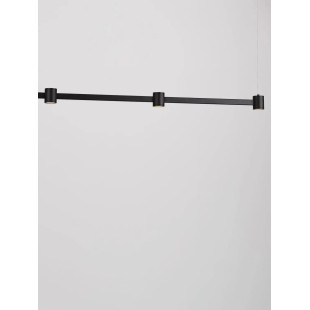 Lampa wisząca podłużna z 5 punktami światła i ściemniaczem triac Perosa 156cm LED 3000K czarna