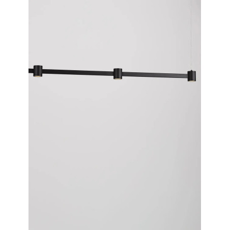 Lampa wisząca podłużna z 5 punktami światła i ściemniaczem triac Perosa 156cm LED 3000K czarna