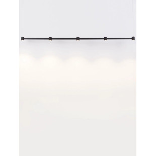 Lampa wisząca podłużna z 5 punktami światła i ściemniaczem triac Perosa 156cm LED 3000K czarna