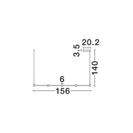 Lampa wisząca podłużna z 5 punktami światła i ściemniaczem triac Perosa 156cm LED 3000K czarna
