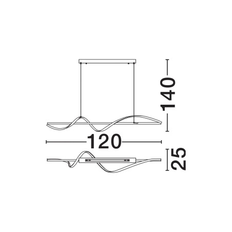 Lampa wisząca nowoczesna ze ściemniaczem triac Frusci 120cm LED 3000K