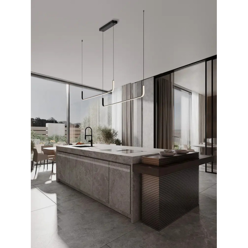 Lampa wisząca liniowa ściemniana Chiaro II 165cm LED 3200K czarna