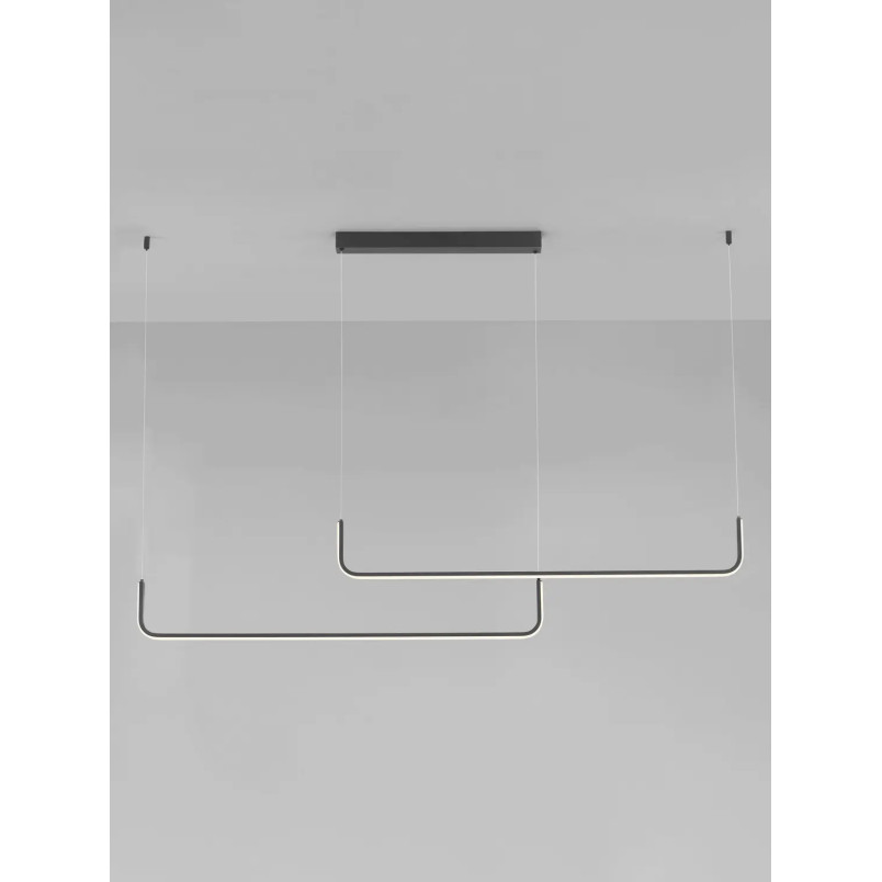 Lampa wisząca liniowa ściemniana Chiaro II 150cm LED 3200K czarna
