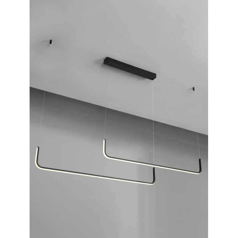Lampa wisząca liniowa ściemniana Chiaro II 150cm LED 3200K czarna