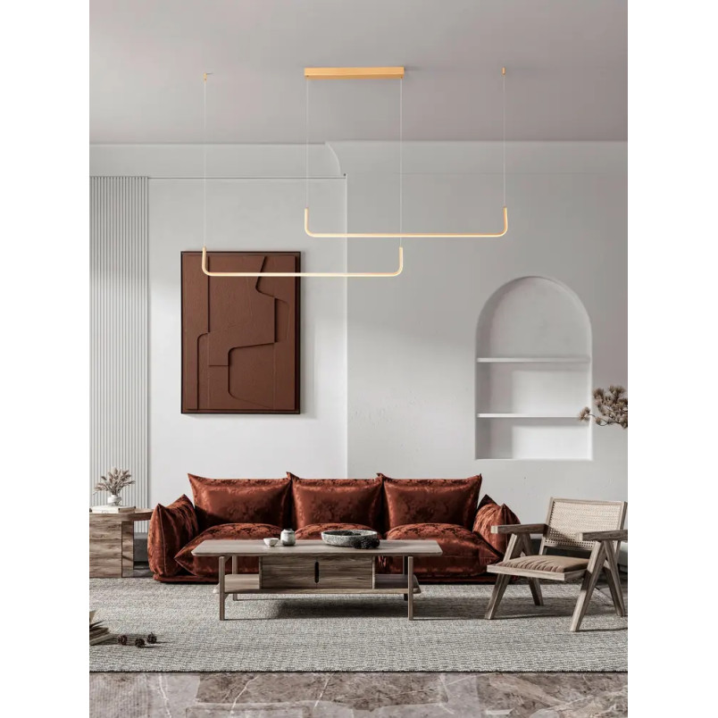 Lampa wisząca liniowa ściemniana Chiaro II 150cm LED 3200K szczotkowane złoto