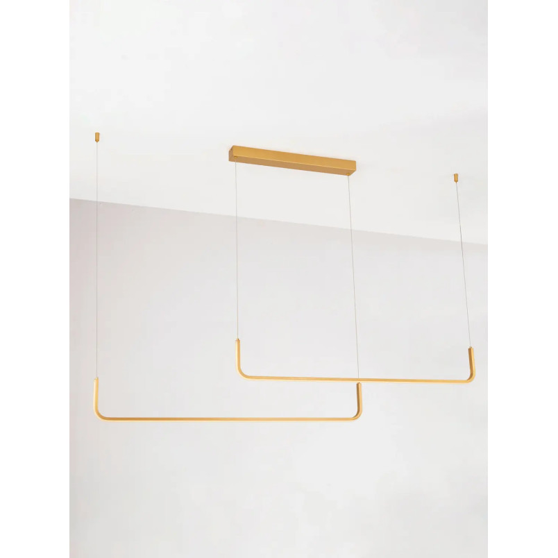 Lampa wisząca liniowa ściemniana Chiaro II 150cm LED 3200K szczotkowane złoto