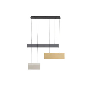 Lampa wisząca 3 punktowa ze ściemniaczem triac Teana 92cm LED 3000K złoty mosiądz / szary / czarny