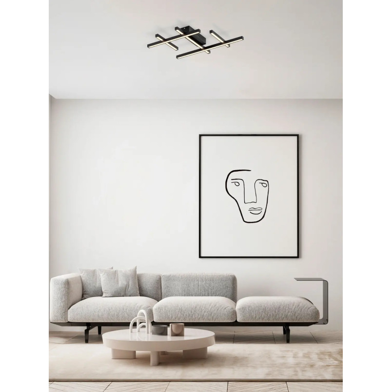 Plafon nowoczesny ze ściemniaczem triac Terzzo 58cm LED 3000K czarny