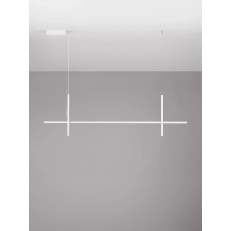 Lampa wisząca podłużna minimalistyczna Enzano 152cm LED 3000K biała