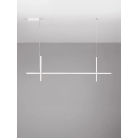 Lampa wisząca podłużna minimalistyczna Enzano 152cm LED 3000K biała