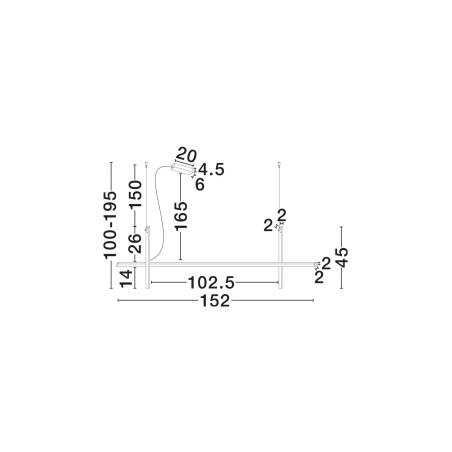 Lampa wisząca podłużna minimalistyczna Enzano 152cm LED 3000K biała