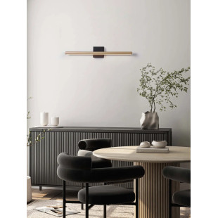 Kinkiet podłużny minimalistyczny Rappo 62cm LED 3000K IP54 złoty beż / czarny