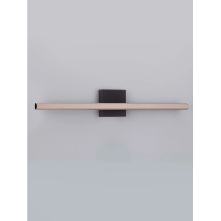Kinkiet podłużny minimalistyczny Rappo 62cm LED 3000K IP54 złoty beż / czarny