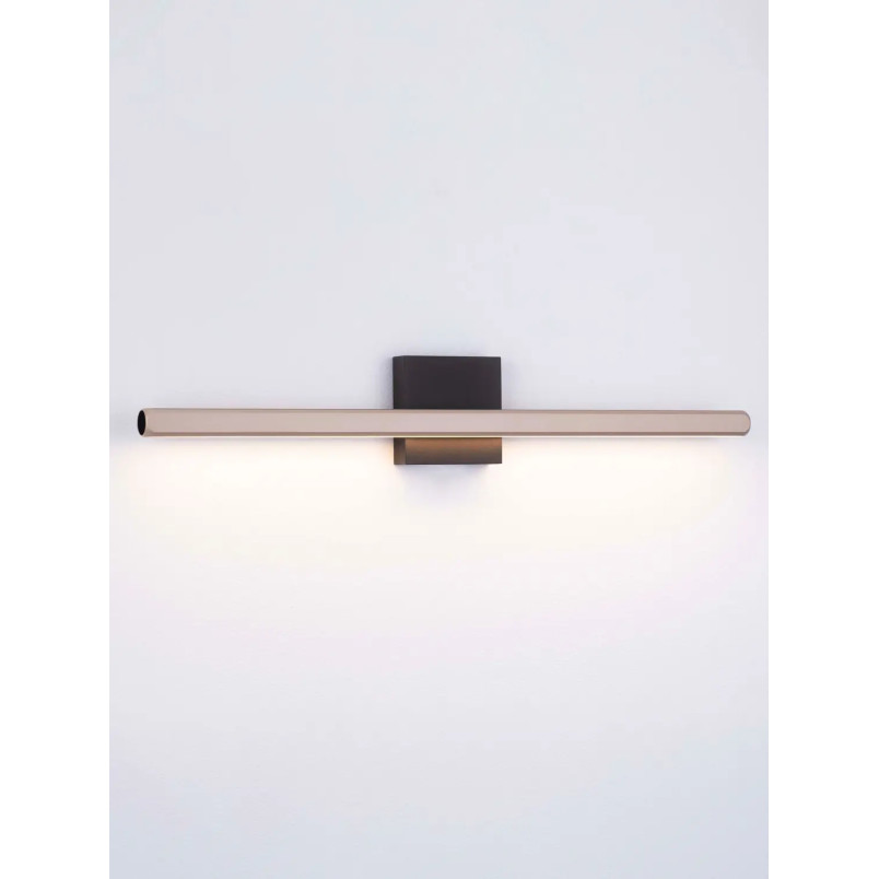 Kinkiet podłużny minimalistyczny Rappo 62cm LED 3000K IP54 złoty beż / czarny