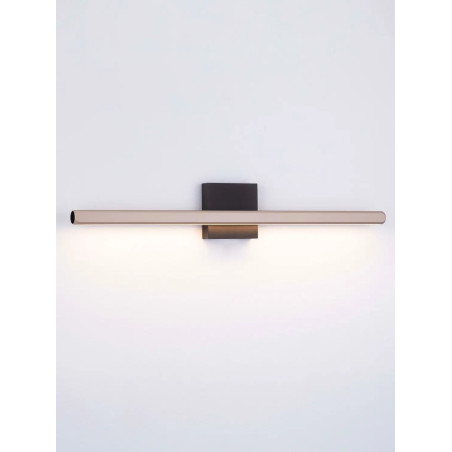 Kinkiet podłużny minimalistyczny Rappo 62cm LED 3000K IP54 złoty beż / czarny