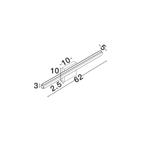 Kinkiet podłużny minimalistyczny Rappo 62cm LED 3000K IP54 złoty beż / czarny