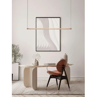 Lampa wisząca liniowa minimalistyczna Rappo 123cm LED 3000K szampańskie złoto