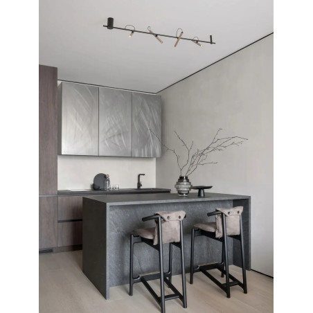 Reflektor sufitowy 4 punktowy z magnetycznymi reflektorkami Fodico LED 3000K 150cm czarny / szampański