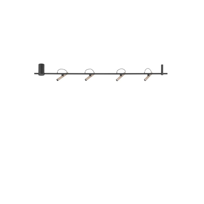 Reflektor sufitowy 4 punktowy z magnetycznymi reflektorkami Fodico LED 3000K 150cm czarny / szampański