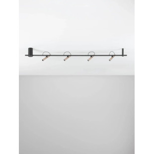 Reflektor sufitowy 4 punktowy z magnetycznymi reflektorkami Fodico LED 3000K 150cm czarny / szampański