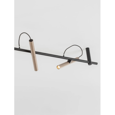 Reflektor sufitowy 4 punktowy z magnetycznymi reflektorkami Fodico LED 3000K 150cm czarny / szampański
