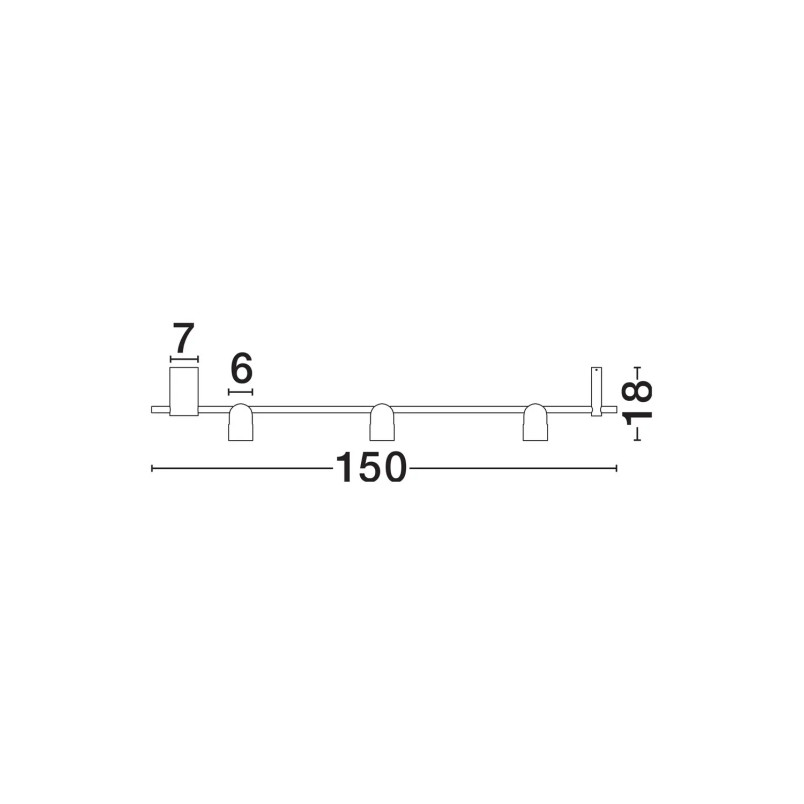 Reflektor sufitowy 3 punktowy Arola 150cm LED 3000K beżowe złoto