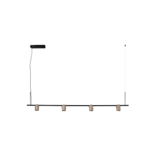 Lampa wisząca podłużna z 4 reflektorkami Arola 150cm LED 3000K beżowe złoto