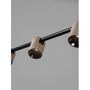 Lampa wisząca podłużna z 4 reflektorkami Arola 150cm LED 3000K beżowe złoto