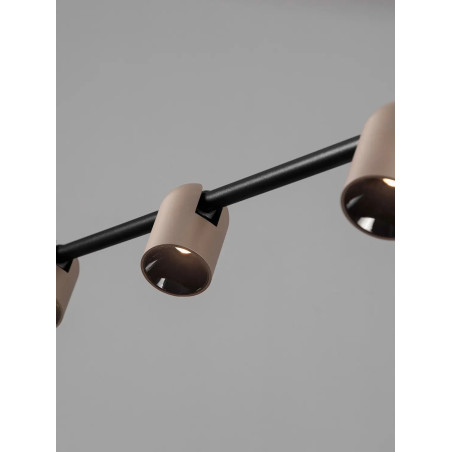 Lampa wisząca podłużna z 4 reflektorkami Arola 150cm LED 3000K beżowe złoto