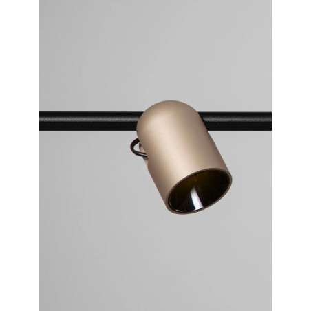 Lampa wisząca podłużna z 4 reflektorkami Arola 150cm LED 3000K beżowe złoto