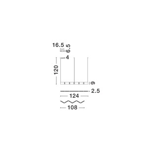 Lampa wisząca podłużna regulowana Torro 124cm LED 3000K czarna