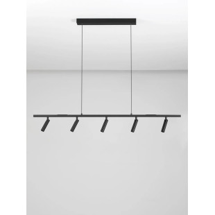Lampa wisząca podłużna z reflektorkami Tondo 110cm  LED 3000K czarna