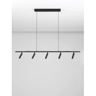 Lampa wisząca podłużna z reflektorkami Tondo 110cm  LED 3000K czarna