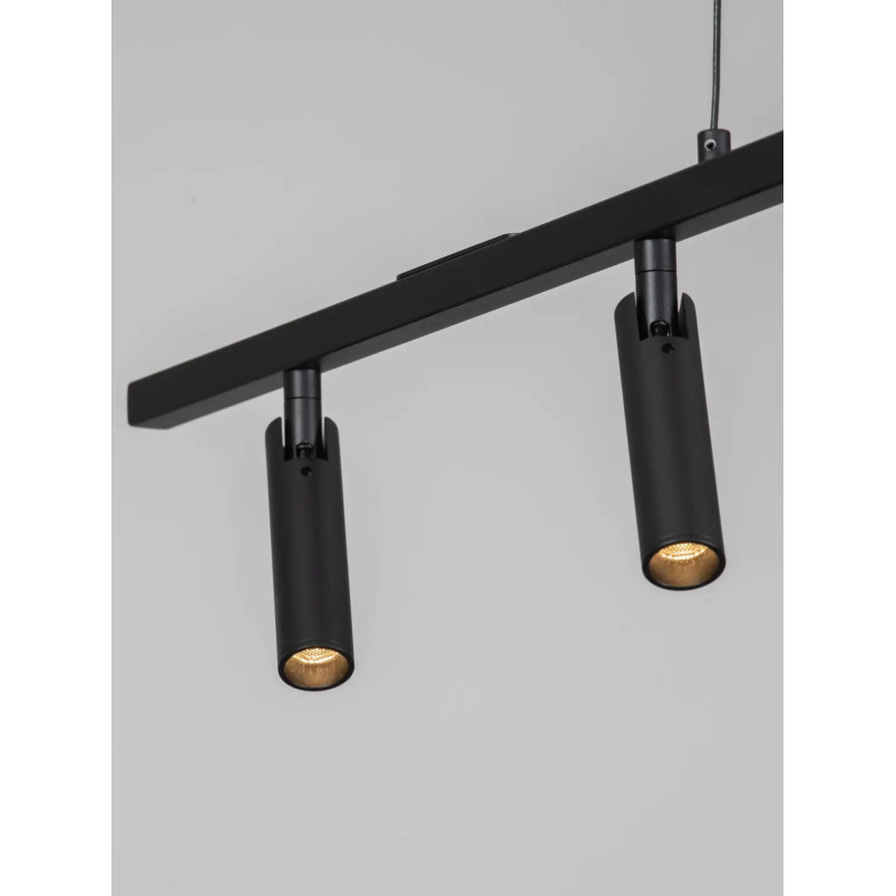 Lampa wisząca podłużna z reflektorkami Tondo 110cm  LED 3000K czarna