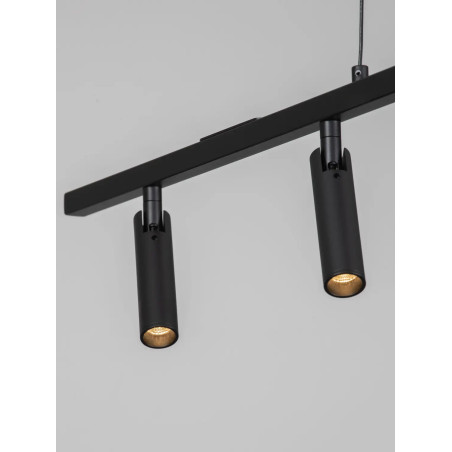 Lampa wisząca podłużna z reflektorkami Tondo 110cm  LED 3000K czarna