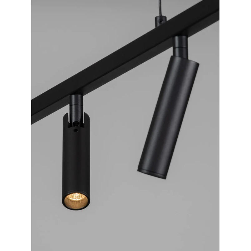 Lampa wisząca podłużna z reflektorkami Tondo 110cm  LED 3000K czarna