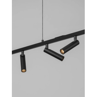 Lampa wisząca podłużna z reflektorkami Tondo 110cm  LED 3000K czarna