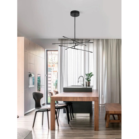 Lampa sufitowa 4 punktowa regulowana - ściemniacz triac Darren 84cm LED 3000K czarna