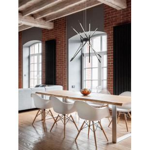 Lampa wisząca 6 punktowa regulowana z pilotem Darren 85cm LED 3000K czarna