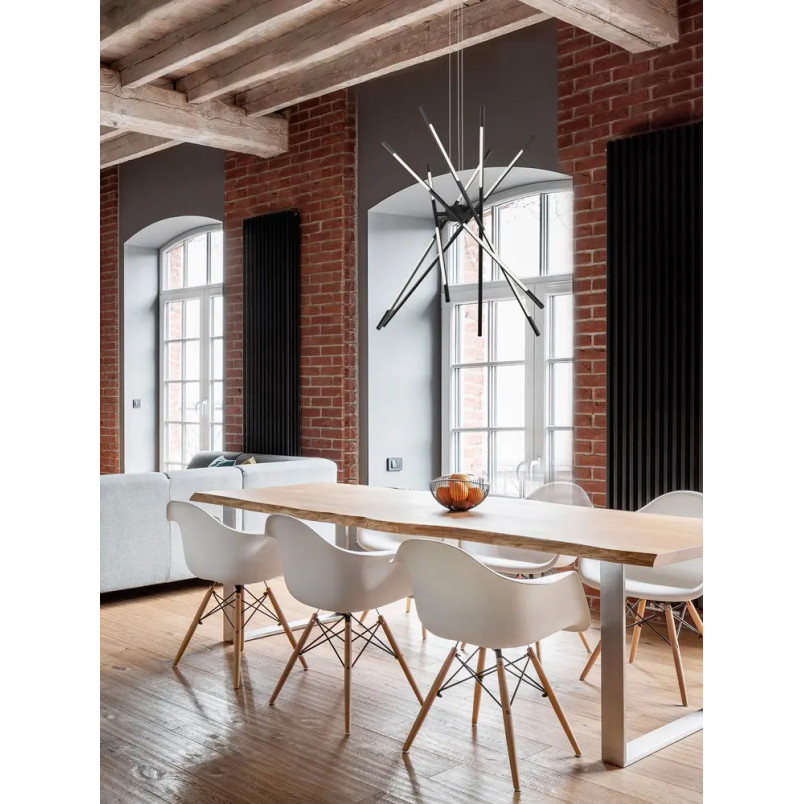 Lampa wisząca 6 punktowa regulowana z pilotem Darren 85cm LED 3000K czarna