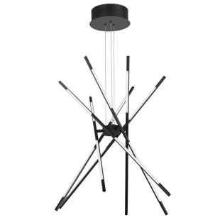 Lampa wisząca 6 punktowa regulowana z pilotem Darren 85cm LED 3000K czarna