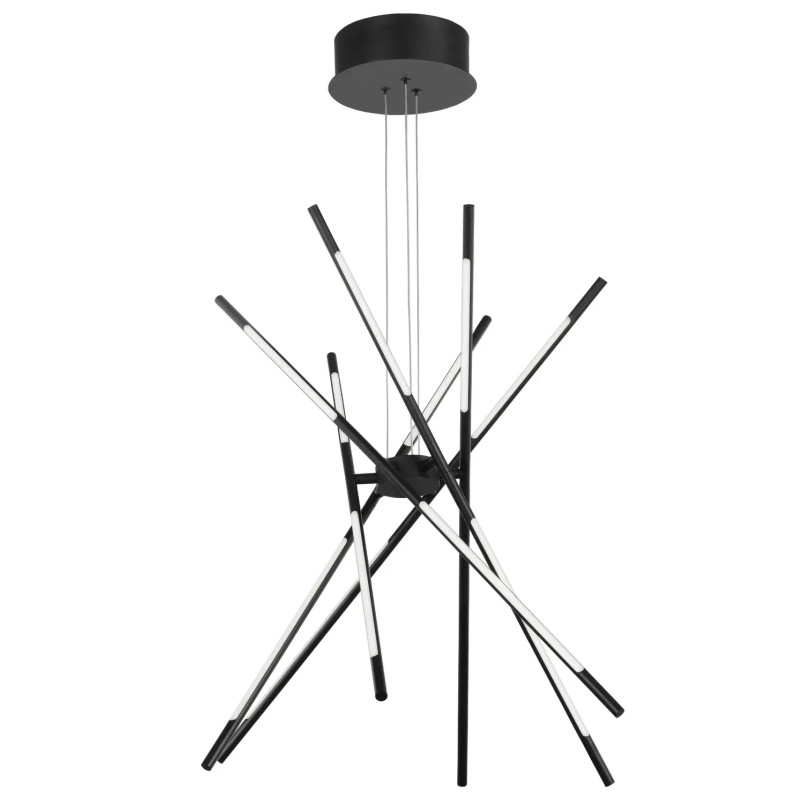 Lampa wisząca 6 punktowa regulowana z pilotem Darren 85cm LED 3000K czarna