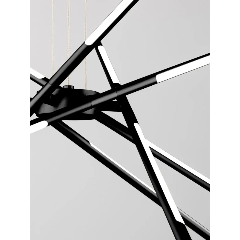 Lampa wisząca 6 punktowa regulowana z pilotem Darren 85cm LED 3000K czarna