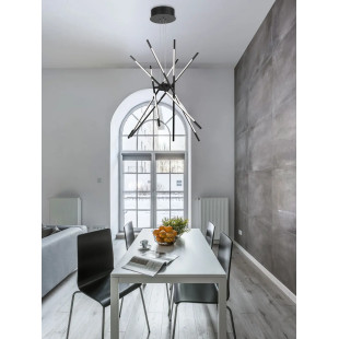 Lampa wisząca 6 punktowa regulowana z pilotem Darren 85cm LED 3000K czarna