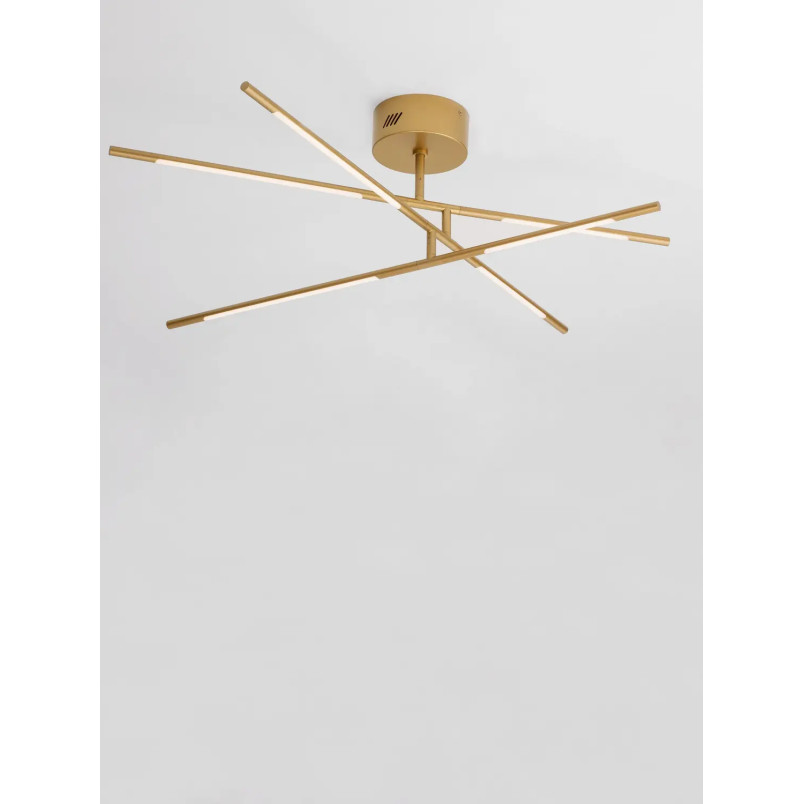 Plafon 3 punktowy regulowany ze ściemniaczem triac Darren 84cm LED 3000K złoty mosiądz
