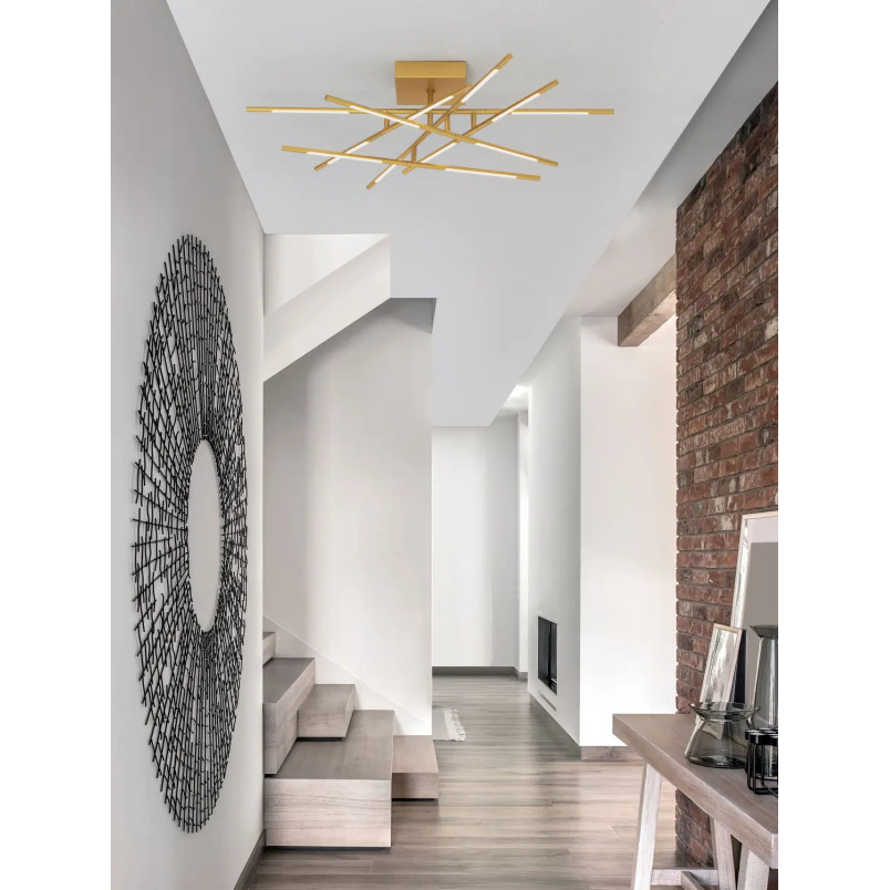 Plafon 3 punktowy regulowany ze ściemniaczem triac Darren 94cm LED 3000K złoty mosiądz